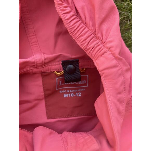 LL Bean Kids Girls Hooded Jacket Full Zip Fleece Lined M (10-12) Colorblock Pink - Picture 2 of 3
